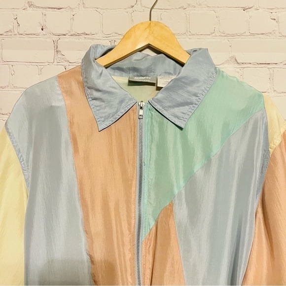 Blair Vintage Pastel Silk Jacket 90s - Picture 9 of 10